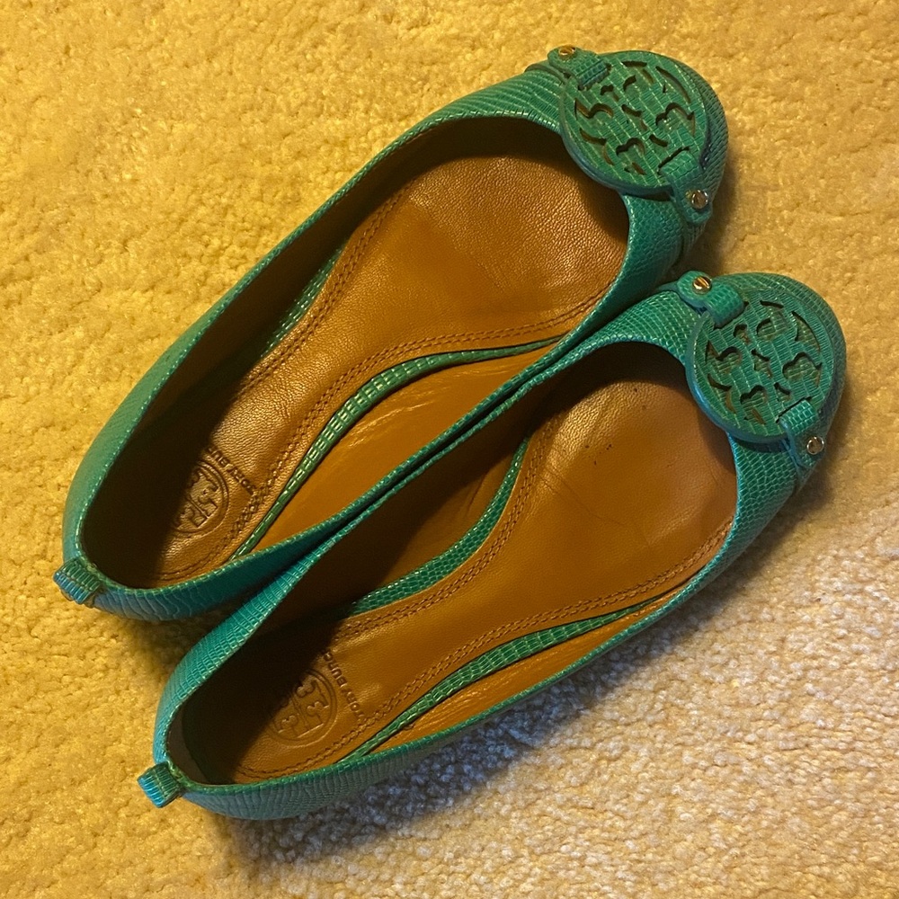 Tory Burch Teal Ballet Flats